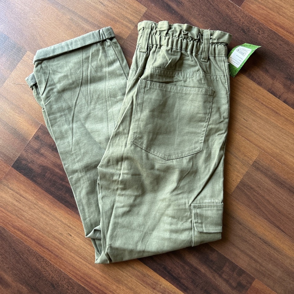 Youth Girls Green Goddess‎ Woven Cargo Pants Army Green Size 7 MSRP 42 - Picture 3 of 5